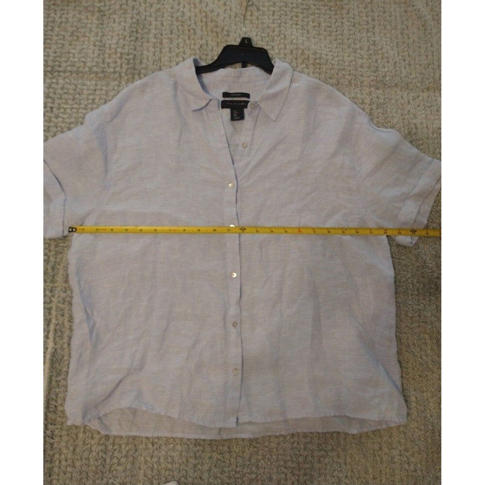 Tahari Casual Light Blue Linen Button-Up Shirt‎ - Picture 6 of 8
